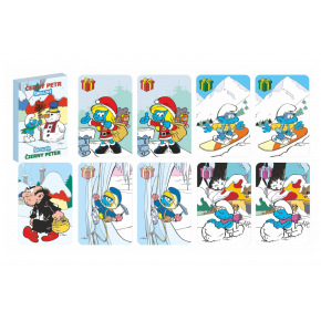 Černý Petr Šmoulové 2 zimní společenská hra v papírové krabičce 6x9cm