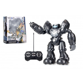 Robot Blast RC plast 2,4 GHz 30cm na ovládání na baterie se zvukem,světlem černý v krabici 30x37cm