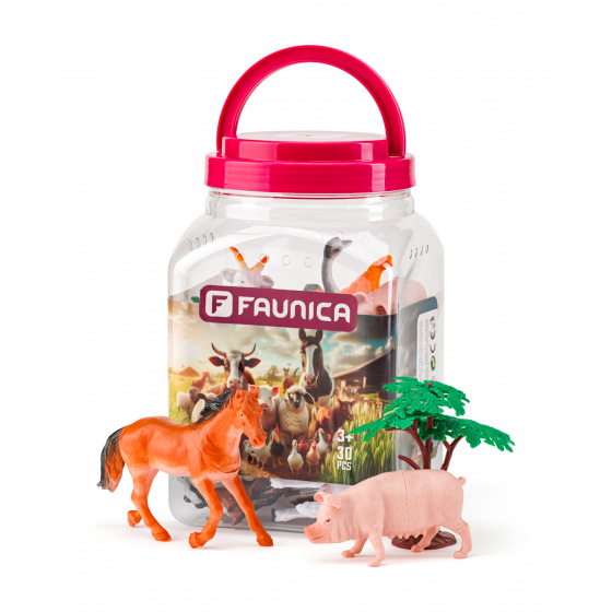 FAUNICA Zvířátka figurky sada v MEGA tubě - Farma