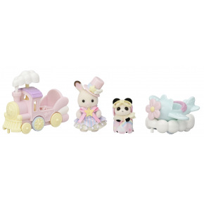 Sylvanian Families 5819 Letadlo, vláček a baby figurky v zábavném parku