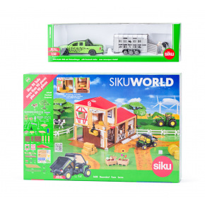 SIKU World - farma z samochodem do przewozu bydła
