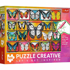 Trefl Puzzle Creative Sbírka motýlů 500 dílků 48x34cm v krabici 34x26x4,5cm