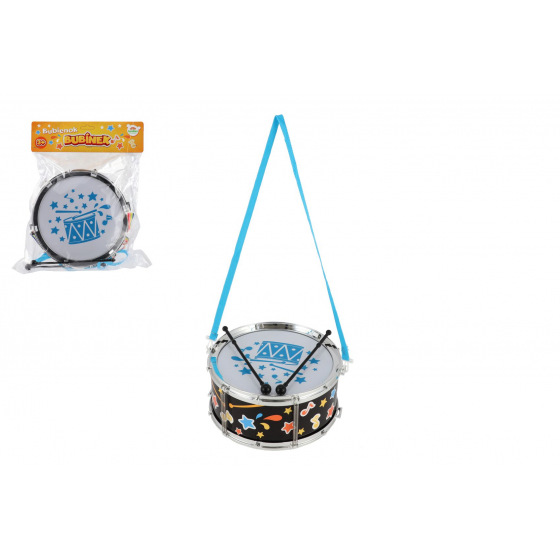 Buben/Bubínek plast 23x10cm s popruhem a paličkami v sáčku