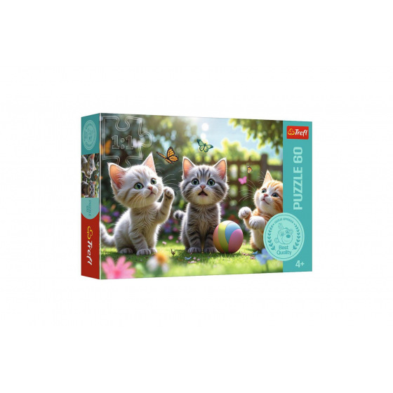 Trefl Puzzle Tři koťátka 33x22cm 60 dílků v krabici 21x14x4cm