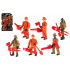 Teddies Figur Feuerwehrmann aus Kunststoff 10cm mit Zubehör, verschiedene Arten auf Karte 15,5x25,5x4cm