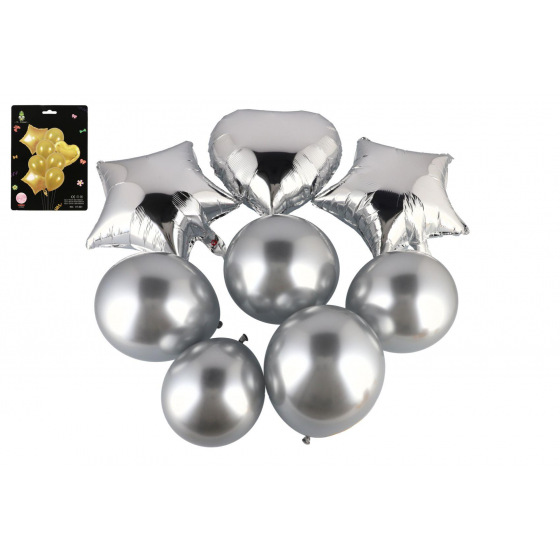 Teddies Sada balonek/balonky nafukovací párty se srdcem 8ks 2 barvy 