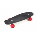 Teddies Skateboard - Pennyboard 43cm, Tragfähigkeit 60kg, Metallachsen, schwarz, rote Räder