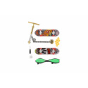 Teddies Set Skateboard zum Schrauben, Finger-Scooter, Waveboard aus Kunststoff mit Zubehör, verschiedene Arten auf Karte 16x30cm