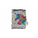 Teddies Notizbuch/Block mit Pailletten, die sich mit Schloss ändern, Mix von Arten im Beutel 11x15x2cm