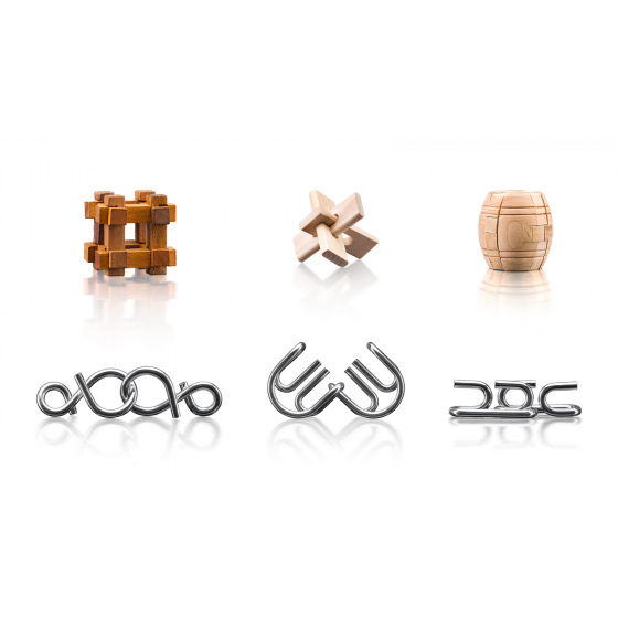 POPULAR Hlavolam kov-dřevo Popular, sada 6ks