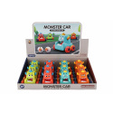 Teddies Auto monster plast 9x8cm mačkací jezdící 4 barvy
