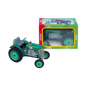 Kovap Traktor Zetor zelený na klíček kov 14cm 1:25 v krabičce Kovap