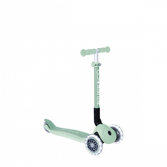 GLOBBER Kolobežka JUNIOR FOLDABLE LIGHTS ECOLOGIC, pistáciová