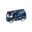 Teddies Autobus vesmír plast 13cm na zotrvačník 2 farby