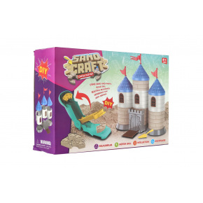 Stavebnice hrad s pískem plast s doplňky v krabici 28x19x8cm