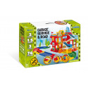 WADER Garage Service 3 Etagen + Strecke 1,5m + 2 Autos Kunststoff in Schachtel 59x40x15cm Wader