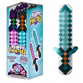 Sparkys Fluffy Fighterz: Svítící plyšový meč Pixel - Modrý