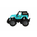 Teddies RC Auto Geländewagen 14cm Kunststoff 27MHz mit Licht türkis in Schachtel 20x11x10cm