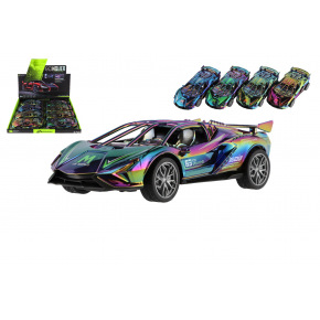 Teddies Auto sportovní plast 18cm na setrvačník na baterie se světlem se zvukem 2 barvy