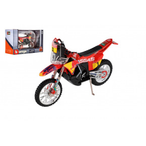 Motorka Bburago 1:18 GasGas RX450F(Dakar 2023)  kov/plast 12cm v krabičce 17x11x7cm