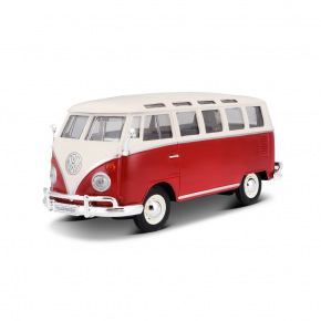 Maisto - Volkswagen Van Samba, Bílo/červená 1:25