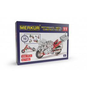 MERKUR - Stavebnice MERKUR - Zestaw konstrukcyjny Merkur 011 Motocykl, 222 elementy, 10 modeli