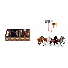 PLEJO Set 4 koňů s příslušenstvím