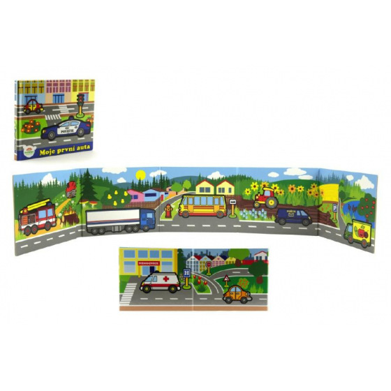 Knížka Leporelo Moje první auta 13,5x11x1,5cm od 24 měs