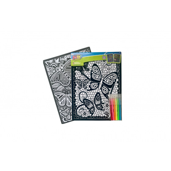 SMT Creatoys Omalovánky sametové - motýli s fixami 6ks v sáčku 28x39cm