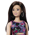 Mattel Barbie FASHIONISTAS MODELKA V ŠATECH S BAREVNÝMI HVĚZDAMI