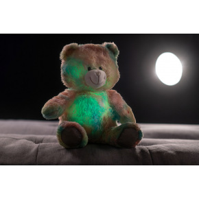 Teddies Snílko medveď dúhový plyš 40cm na batérie so svetlom so zvukom v sáčku