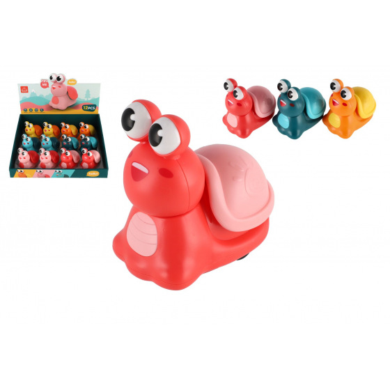 Teddies Šnek Zmáčkni a jeď plast 8cm na setrvačník 3 barvy