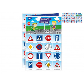 Pexeso papierové Dopravné značky spoločenská hra 32 obrázkových dvojíc 21x30cm