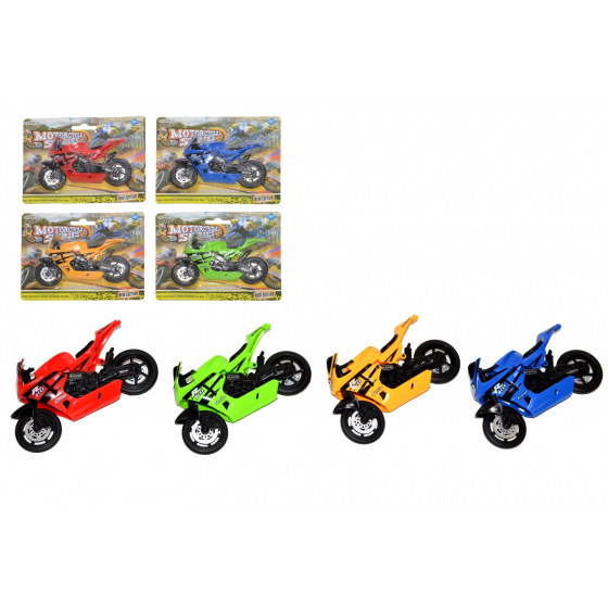 Wiky Motorrad Rennmaschine 11cm Kunststoff 4 Farben auf Karte