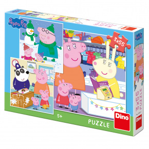 Dino Inne Dino puzzle dla dzieci Świnka Peppa: Szczęśliwe popołudnie 3X55D