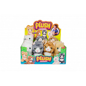 Teddies Kočka kotě sedící plyš 15cm 4 barvy 12ks v boxu 2m+