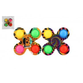 Teddies Spinner bubble pops plast 8cm mix barev v sáčku