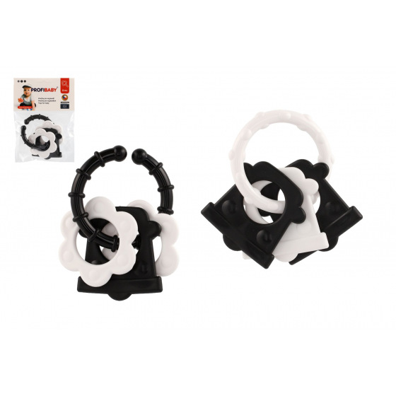 Profibaby Kousátka 4 tvary plast černobílé 2 druhy v sáčku 0m+