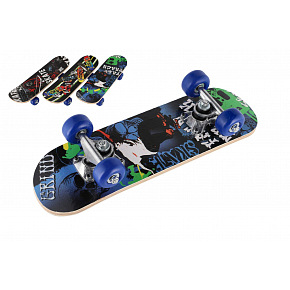 Skateboard drevěný 43cm 3 barvy ve fólii