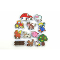 Teddies Wasseraufkleber Meine ersten Tiere Bauernhof Schaumstoffset mit Netz 12 Stück in Schachtel 19x27x5cm