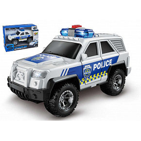 Wiky Auto SUV policejní 15cm na baterie se zvukem se světlem v krabici 18x12cm