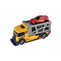 Teddies Auto ciężarówka transporter + auto plastikowe 15cm na wolny bieg 2 kolory
