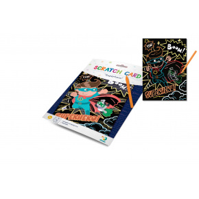 DODO Teddies Škrabací obrázok farebný Superhrdina 21x29cm na karte