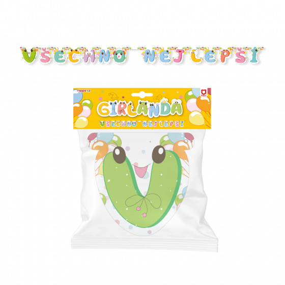 Rappa Papírová girlanda Všechno nejlepší - zelená