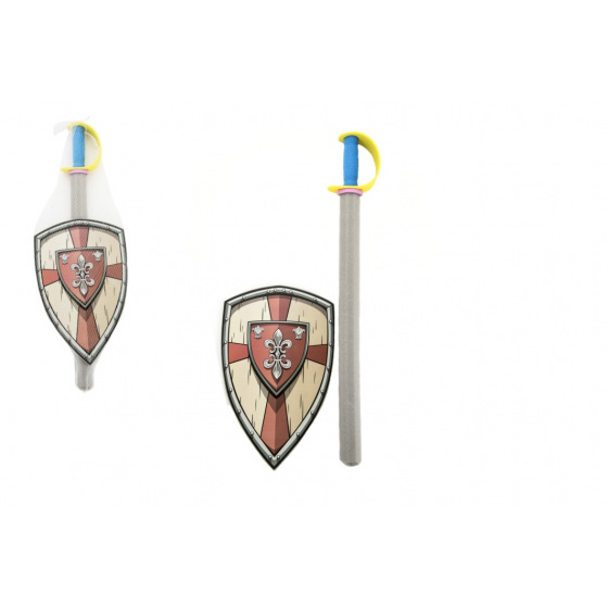 Teddies Schwert aus Schaumstoff mit Schild 75cm im Netz