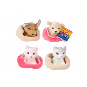 Teddies Zvířátko v pelíšku plyš 4 druhy 11x10cm 2m+