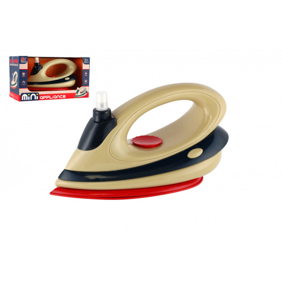 Teddies Bügeleisen aus Kunststoff 21cm mit Sprühfunktion, batteriebetrieben mit Vibration, in Schachtel 26x15x13cm