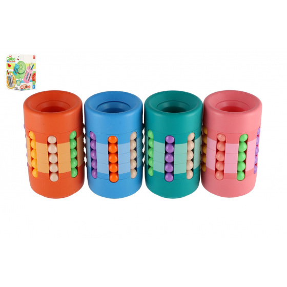 Teddies Łamigłówka wieża/Stojak na długopisy plastikowy 10cm 4 kolory w pudełku 7x11x6,5cm