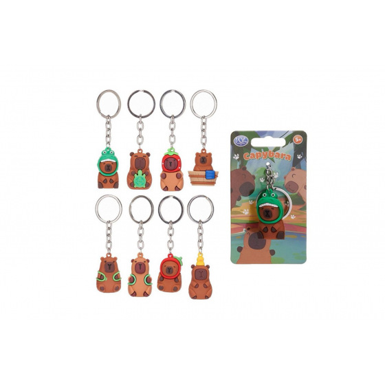 Teddies Kapybara přívěsek kov/plast 5-6cm mix druhů na kartě