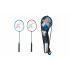 Sada badminton pálky 2ks + míček 2ks 65cm kov/plast 2 barvy v pouzdře